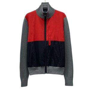 DM0128 Louis Vuitton Mens Red & Grey Full-Zip Jacket